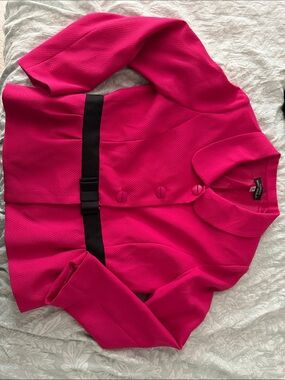 Vintage Giorgio Sant' Angelo Bright Fuchsia Blazer with Black Bow Waist Band